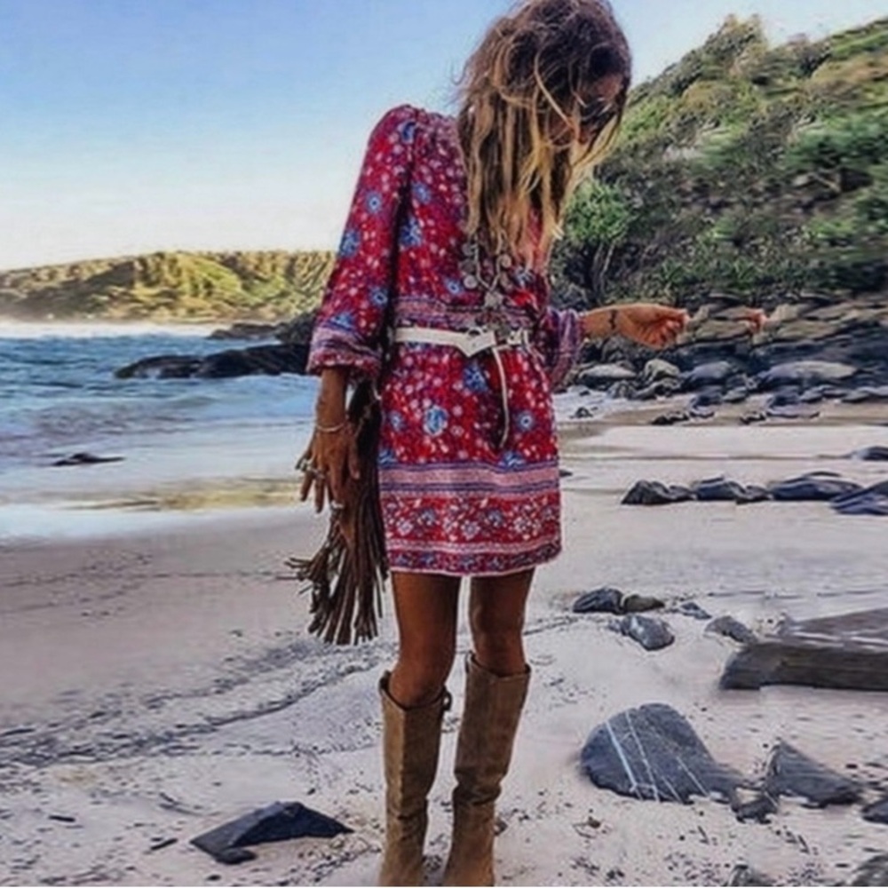 Spell Red Floral Mini Dress